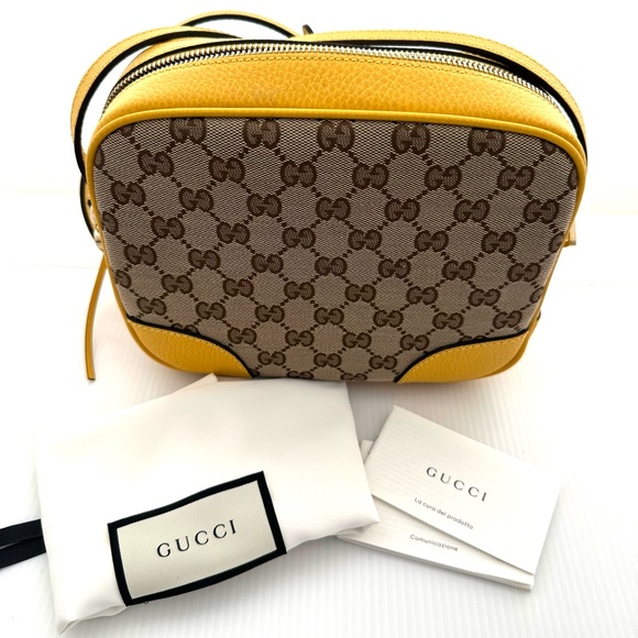 Gucci Bree Ebony Canvas/Buttercream Leather Crossbody - Picture 3 of 10